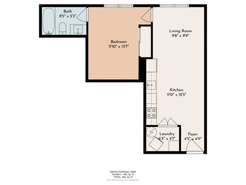 a floor plan of a bedroom apartment